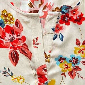 BEACHLUNCHLOUNGE Women’s XL Boho Floral High-Low Tunic/Dress Sleeveless Flowy PO